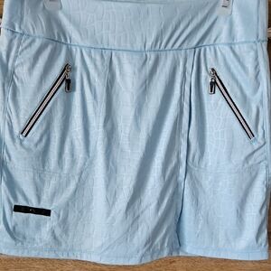 jamie sadock Light Blue Croc-Embossed Skort with Zip Pockets 6 .Great Condition!